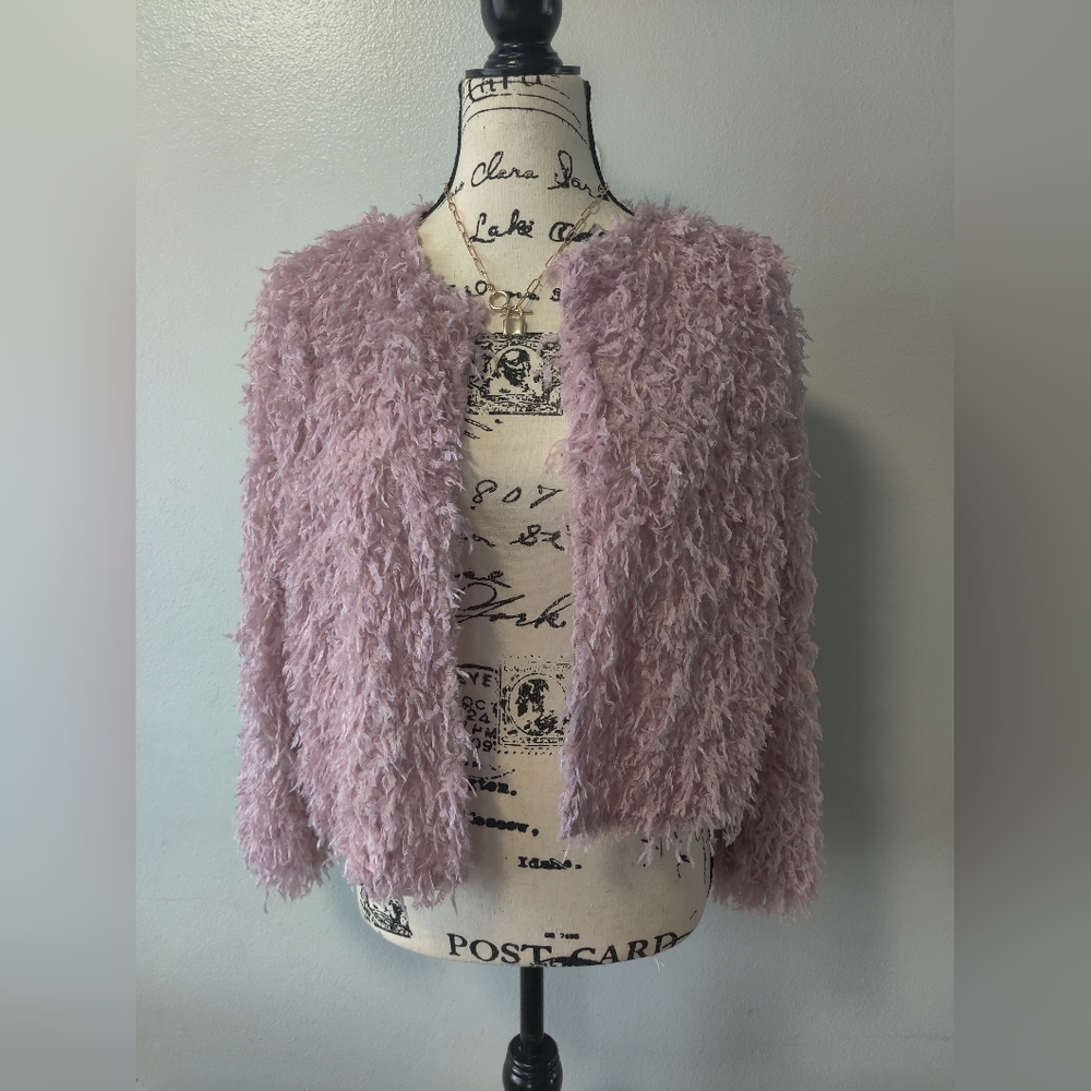 LC Lauren Conrad light purple cardigan open front top size small euc